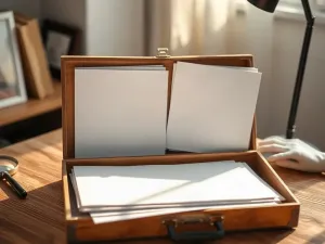 Zewnętrzny dysk twardy i karta pamięci na biurku fotografa, symbolizujące profesjonalne przechowywanie zdjęć.