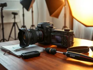 Kobieta trzymająca smartfon z interfejsem mediów społecznościowych w przytulnej kawiarni.